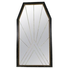interesting and Unusual Art Deco Mirror with etched geometric lines