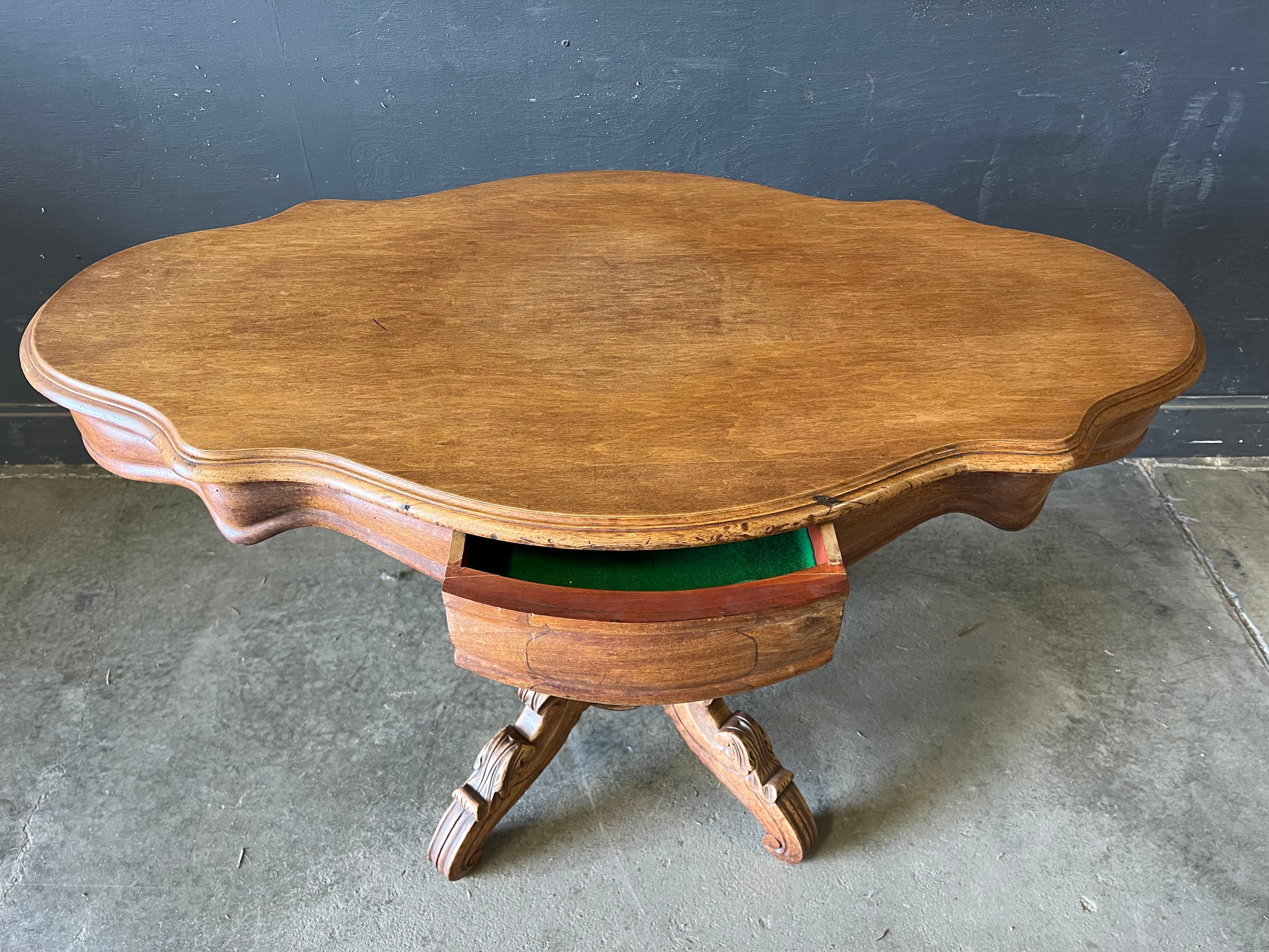 Interesting and Unusual Swiss Designed Side Table In Good Condition For Sale In Hudson, NY