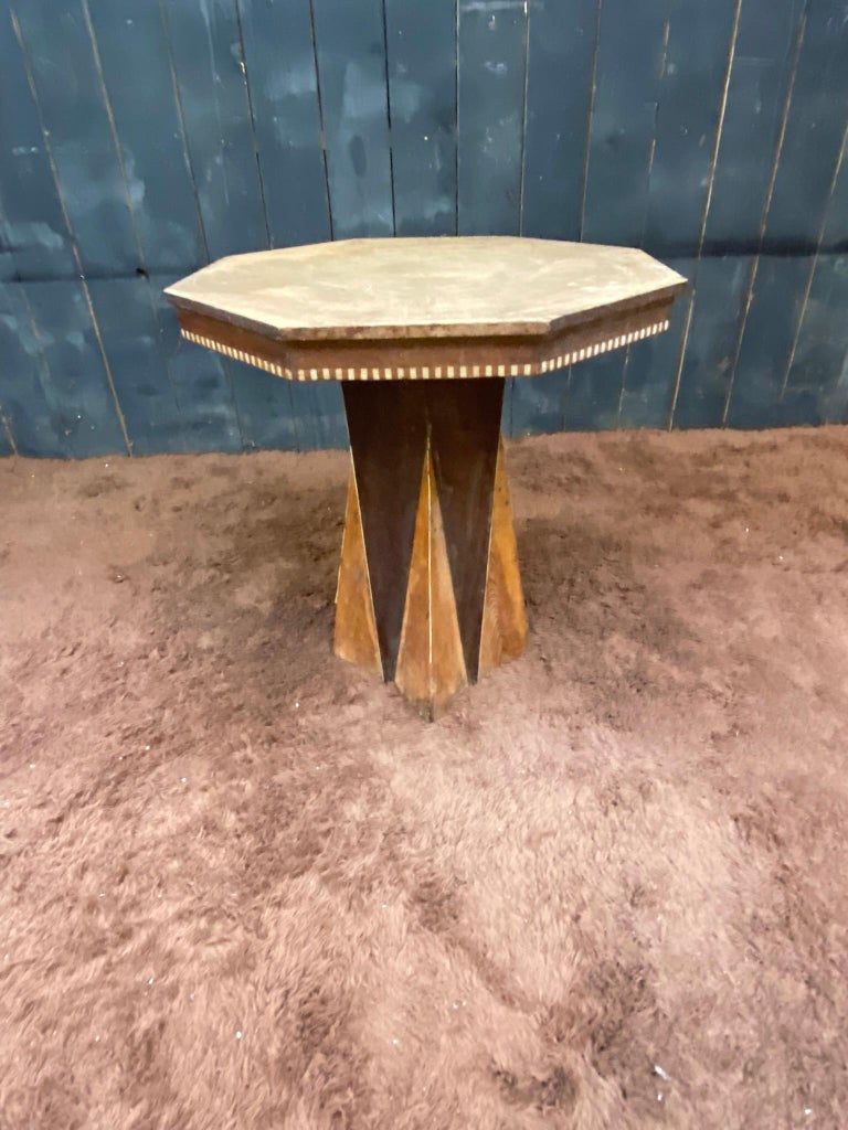 Interesting Art Deco Africanist Pedestal Table, circa 1930 For Sale at