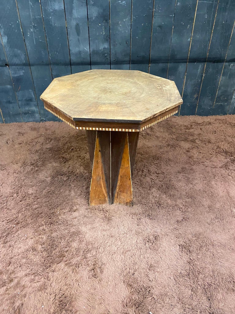 Interesting Art Deco Africanist Pedestal Table, circa 1930 For Sale at