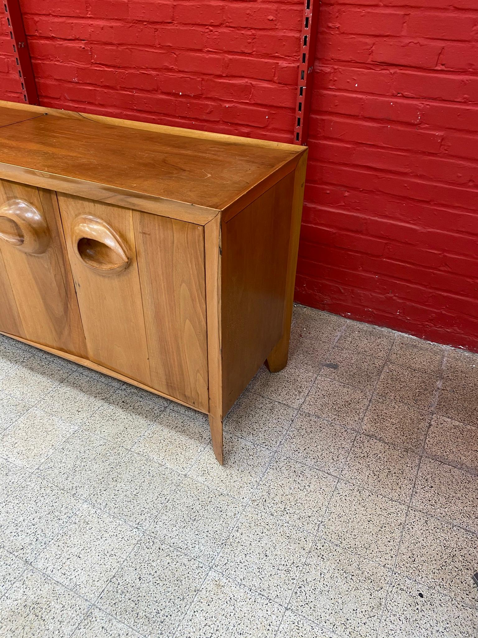 Mid-Century Modern Vincent Gonzalez , Interesting Brutalist Sideboard circa 1960 For Sale