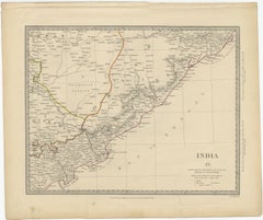 Interesting Detailed Antique Map of Eastern India, 1832