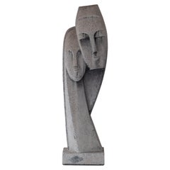 Interesting ‘Devotion’ Head Sculpture in Terrazzo and Concrete, 1970s