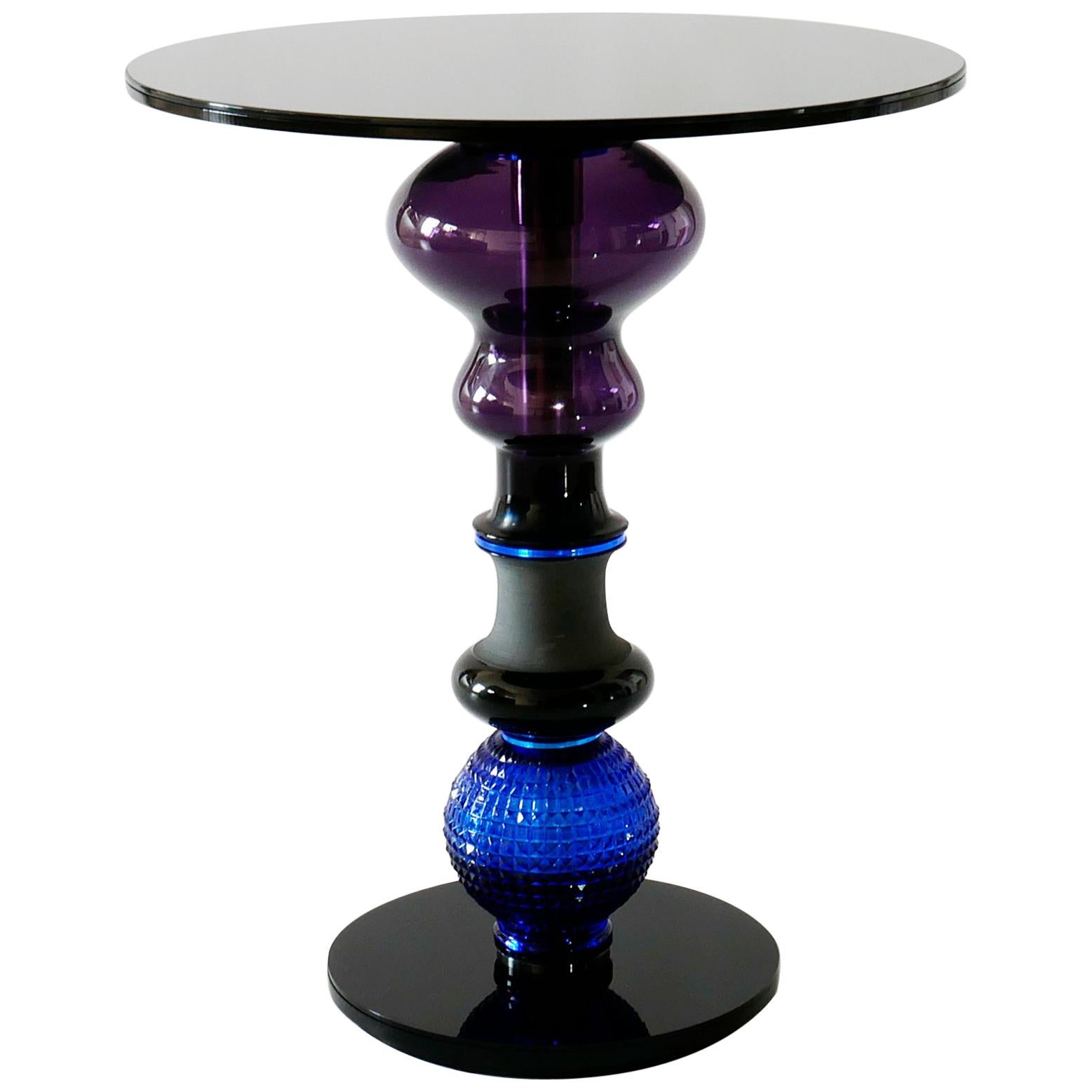 'Interesting Drug' Side Table, Vintage Ceramics and Glass, One off Piece