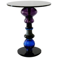 'Interesting Drug' Side Table, Vintage Ceramics and Glass, One off Piece