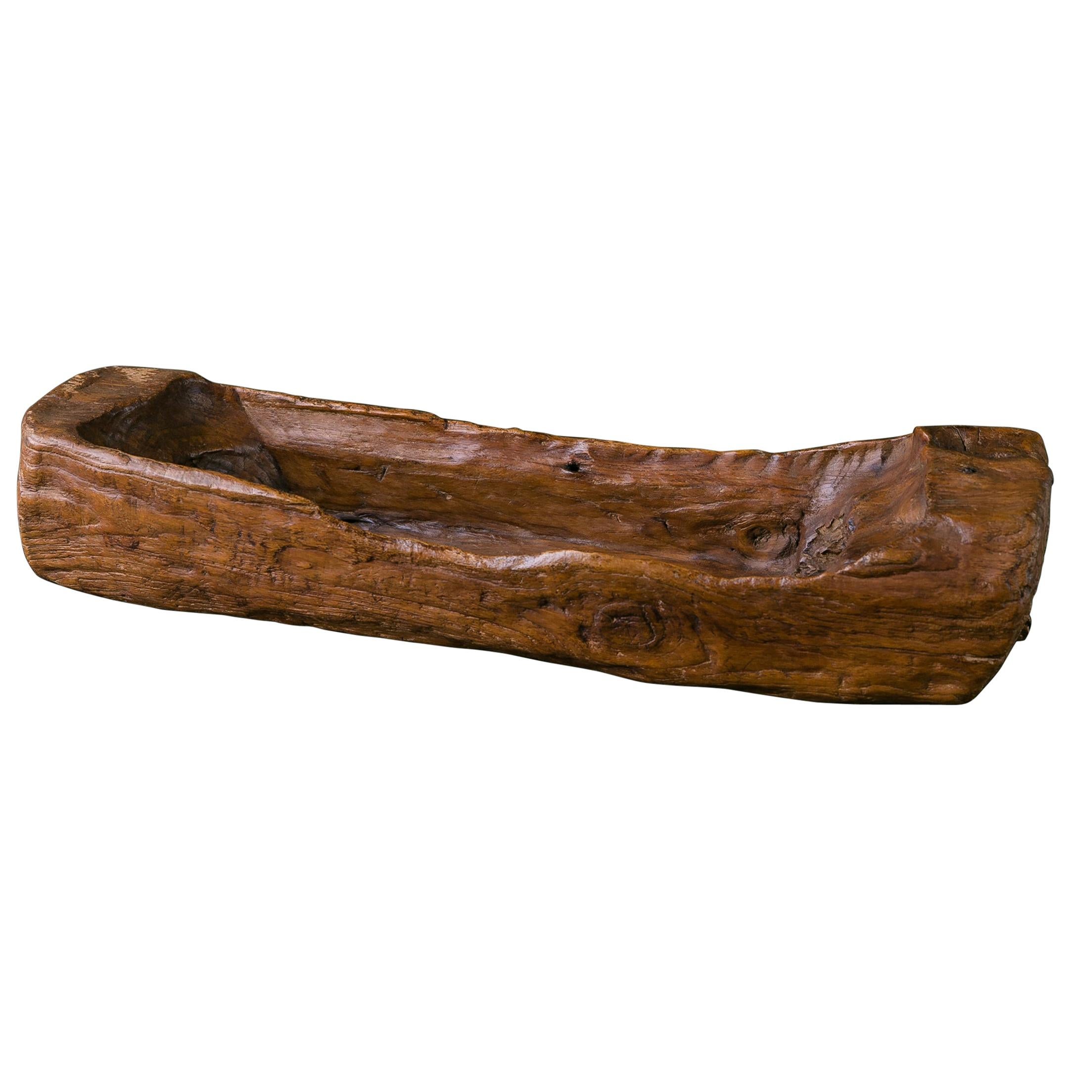 Interesting Hand-Carved Wood Decorative Object with Organic Design and Live Edge