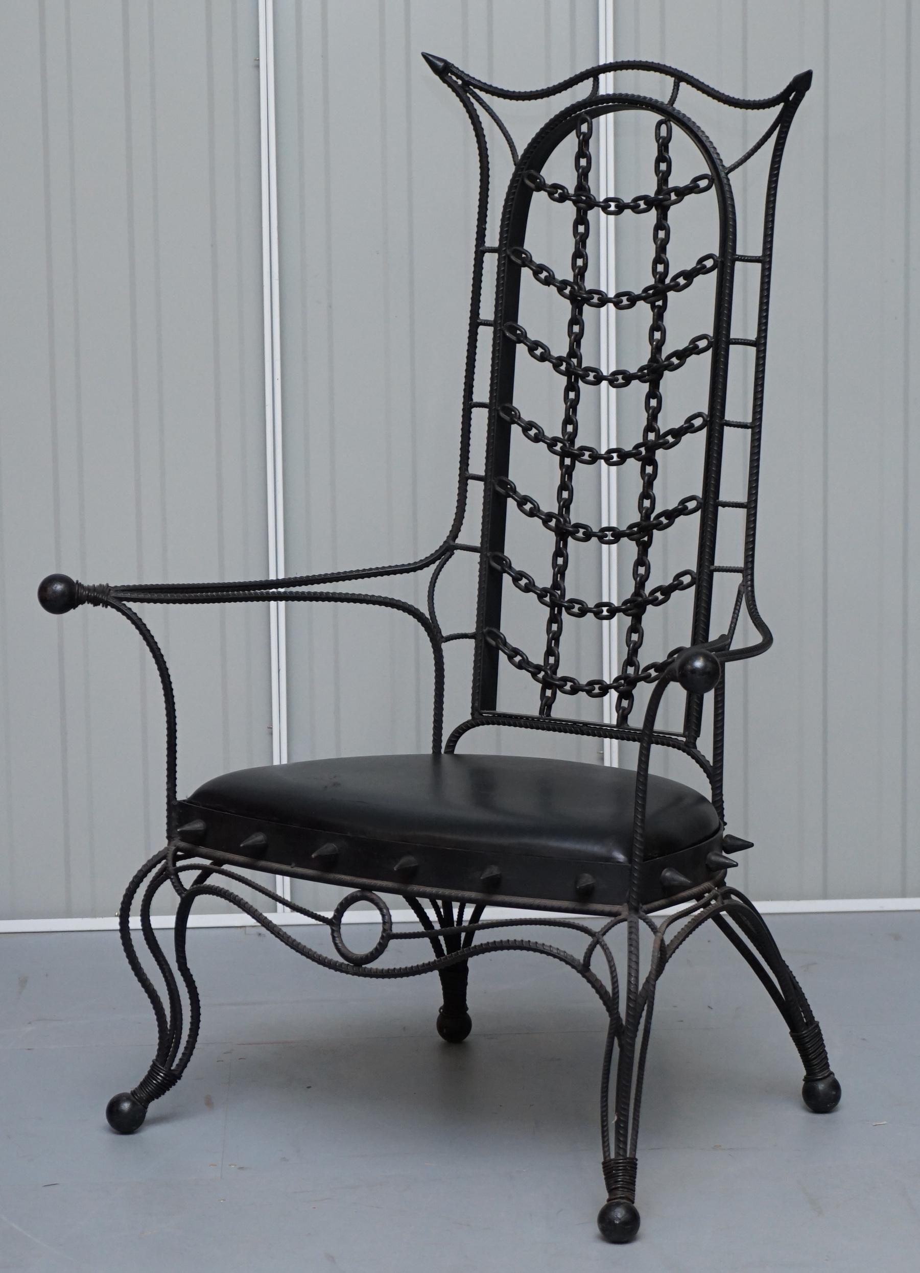 Gothique Interesting Iron Workers Gothic Sexy Dungeon Iron Throne Armchair Part Suite en vente