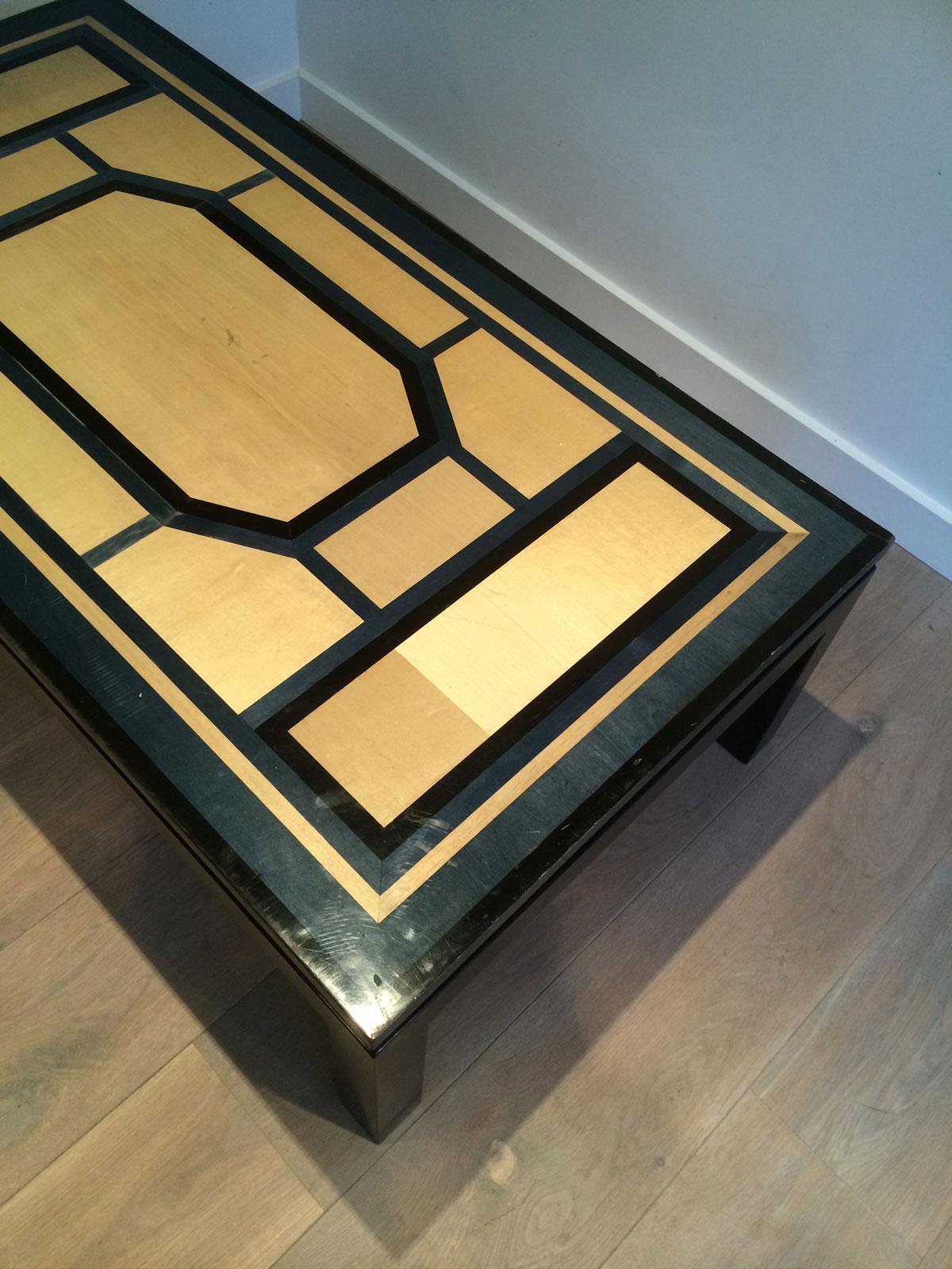 Interesting Lacquer Coffee Table Stamped 
