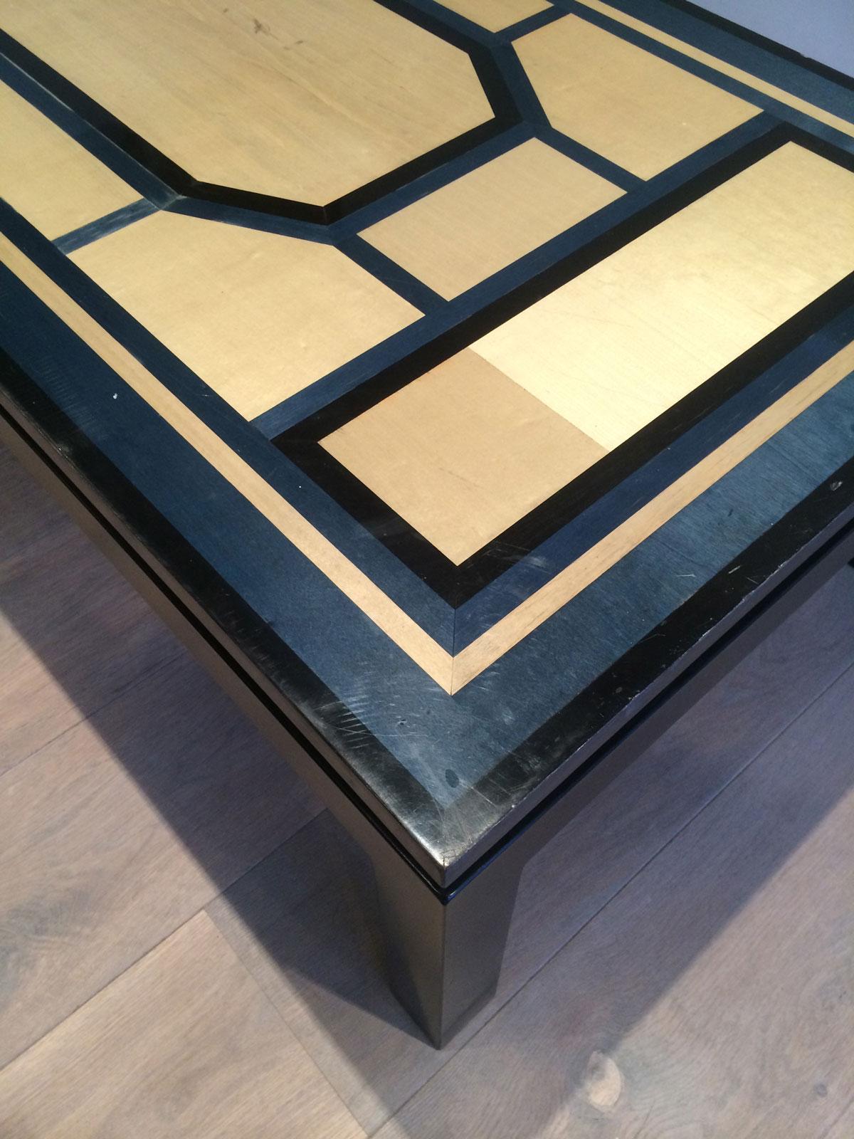 Interesting Lacquer Coffee Table Stamped 