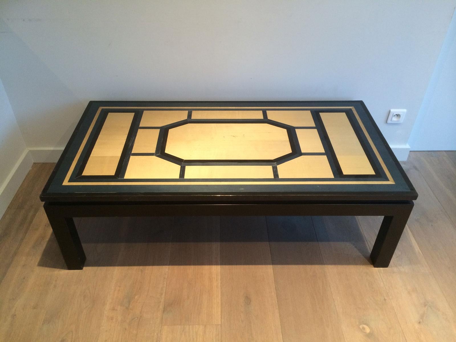 Interesting Lacquer Coffee Table Stamped 