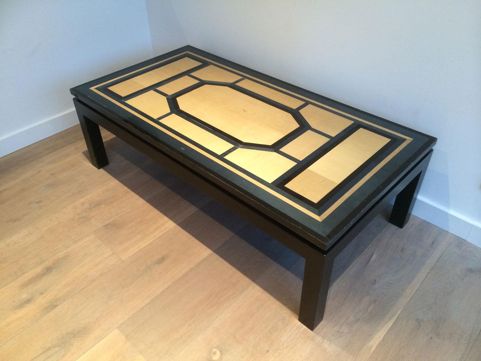 Interesting Lacquer Coffee Table Stamped 