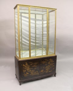 Interesting Late 19th Century Gilt Bronze and Lacquer Vitrine Cabinet