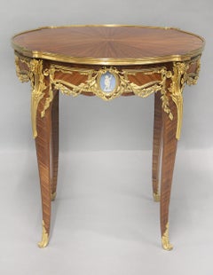 Interesting Late 19th Century Gilt Bronze Mounted Lamp Table By Joseph Zwiener