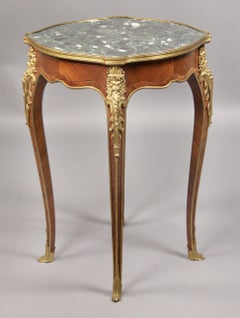 Interesting Late 19th Century Gilt Bronze Mounted Louis XV Style Lamp Table