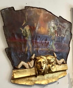Interesting Leather, Giltwood and Plaster Venetian Theater Prop