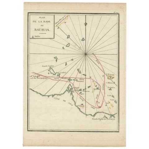 Interesting Map of the Thousand Islands in the Bay of Batavia 'Jakarta', ca.1740