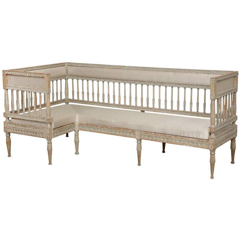 Interesting Neoclical Gustavian L Shaped Sofa Origin Sweden Circa 1800