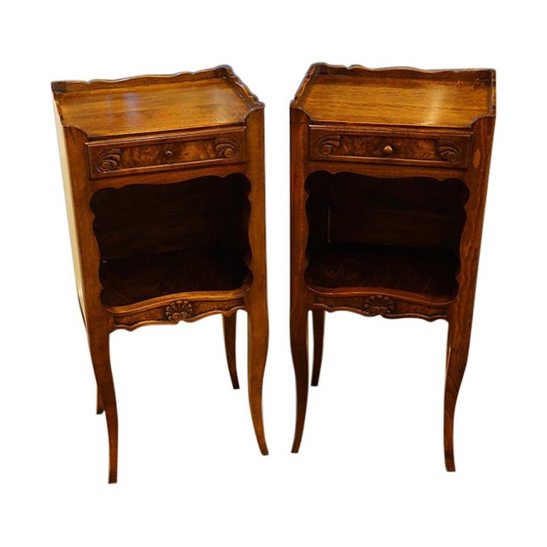 Interesting Pair Of French Country Bedside Cabinets Nightstands Pair Of French Country Bedside Cabinets
