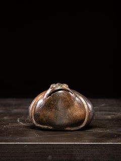 Interessante rana di terracotta Pre-Columbian trasformata in un salvadanaio