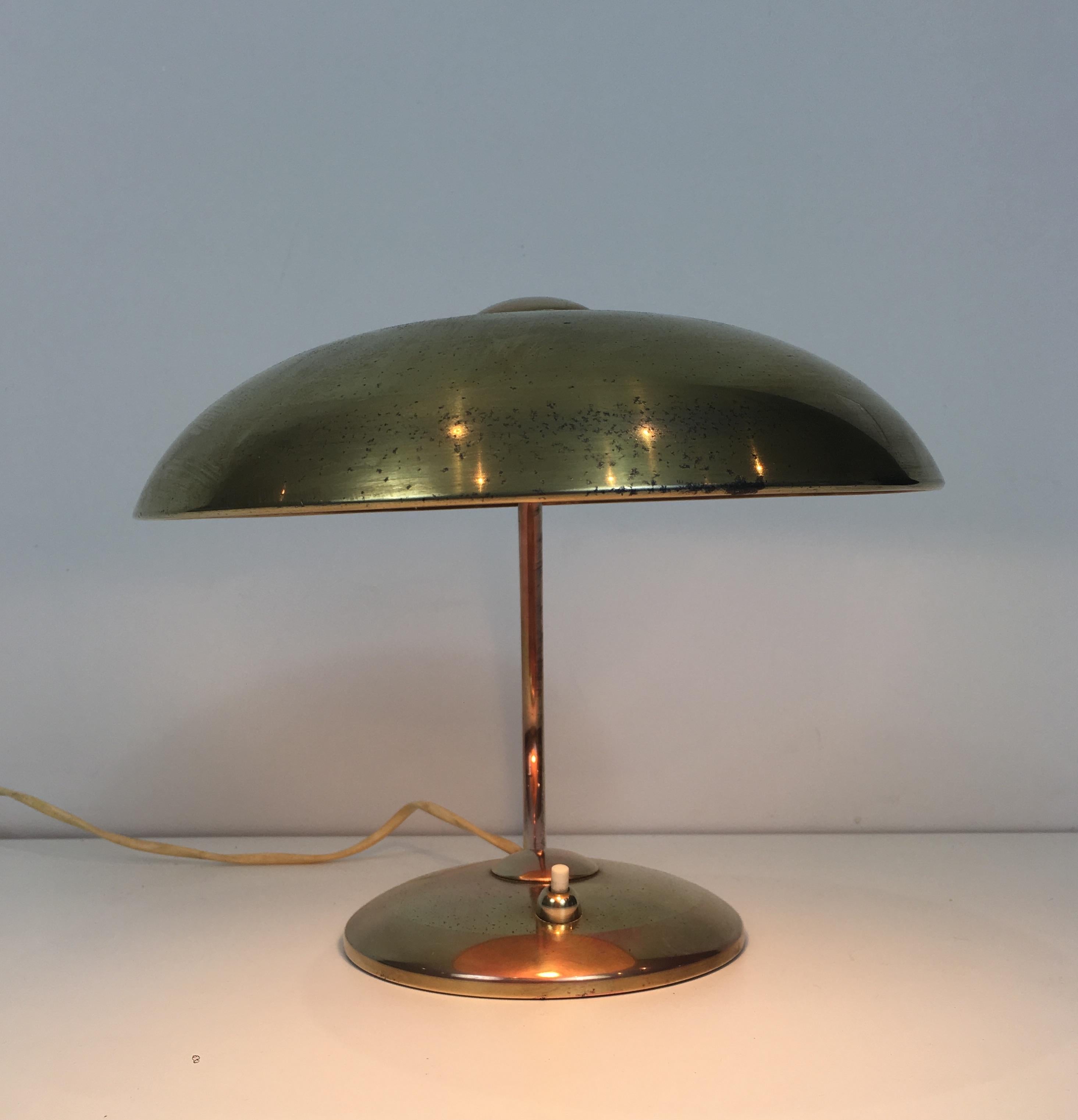 Interesting Small Brass Desk Table Lamp, circa 1930 5