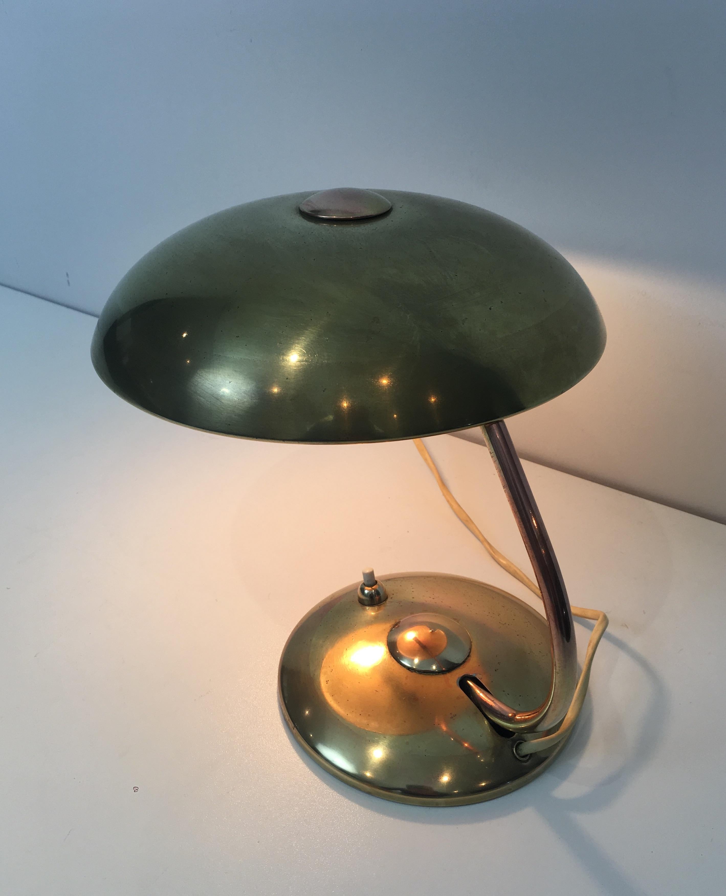 Interesting Small Brass Desk Table Lamp, circa 1930 10