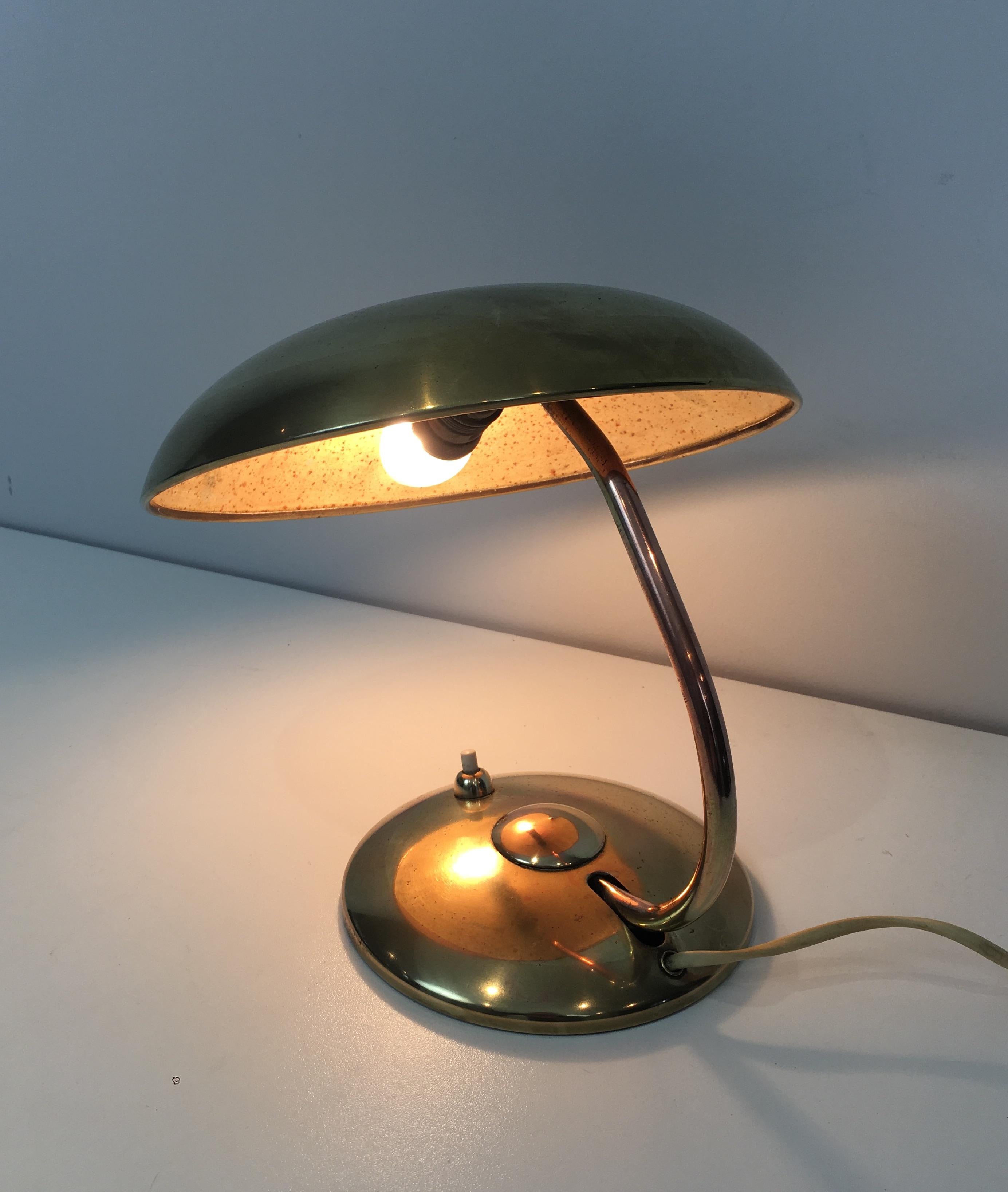 Interesting Small Brass Desk Table Lamp, circa 1930 11