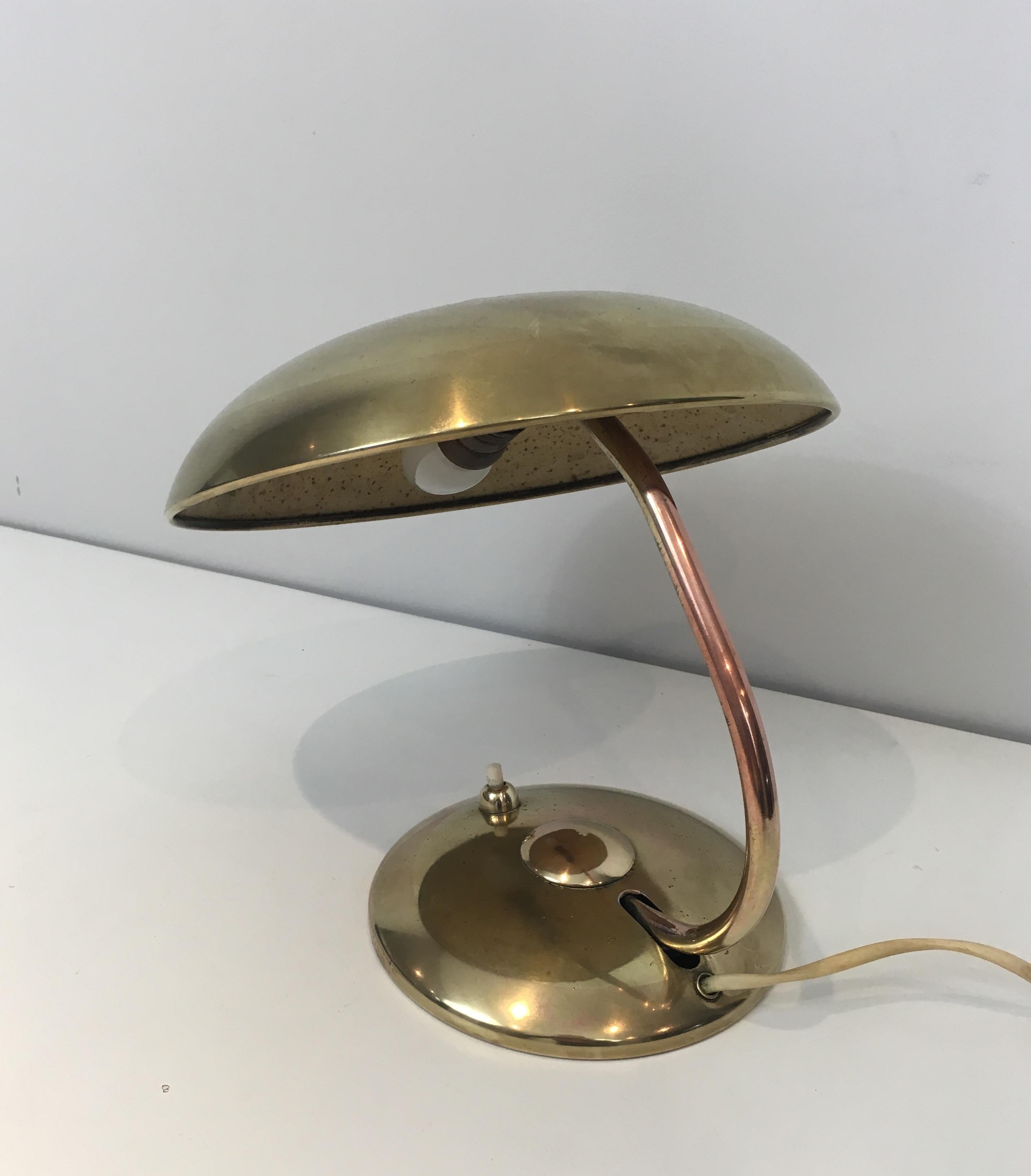 Interesting Small Brass Desk Table Lamp, circa 1930 12