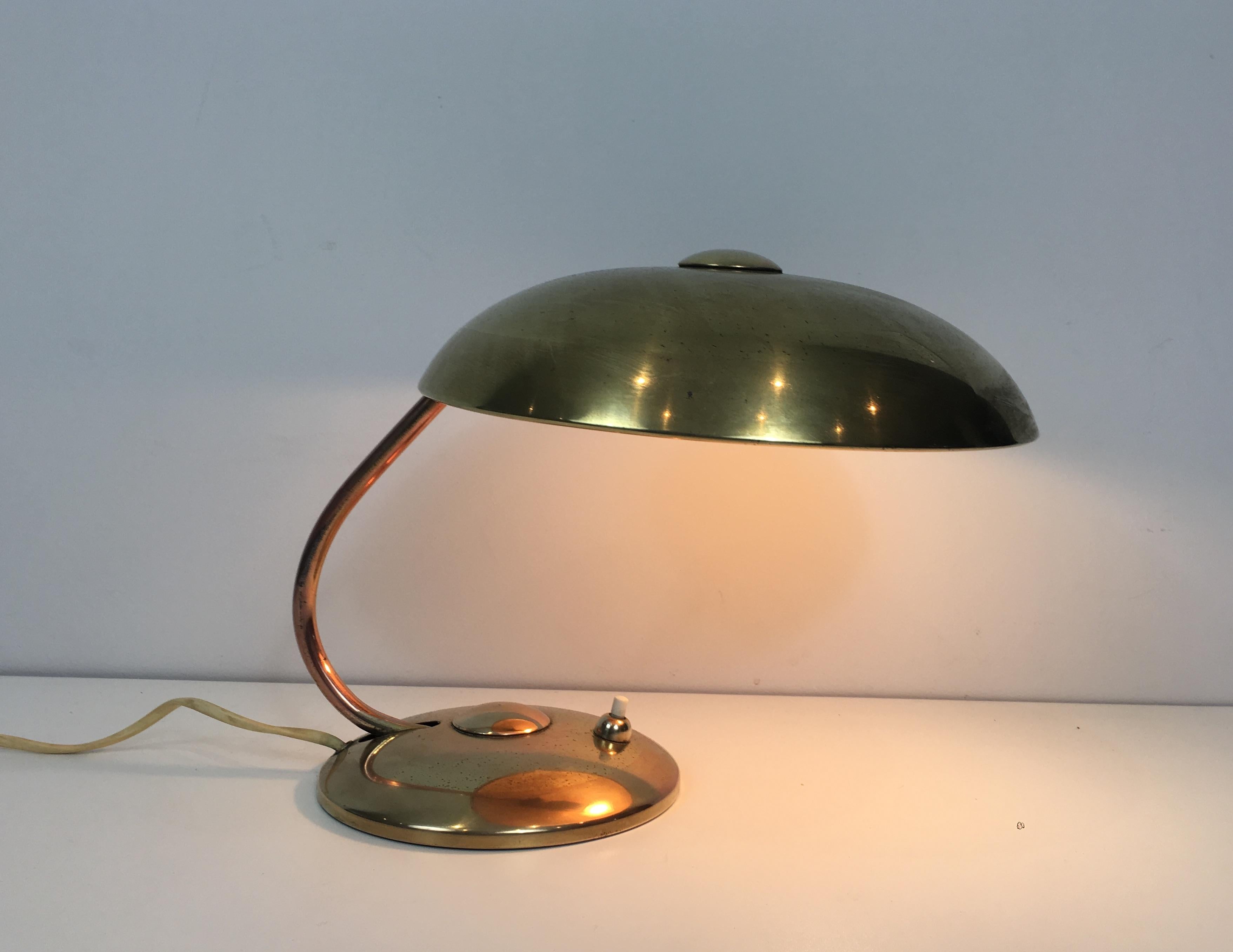 Art Deco Interesting Small Brass Desk Table Lamp, circa 1930