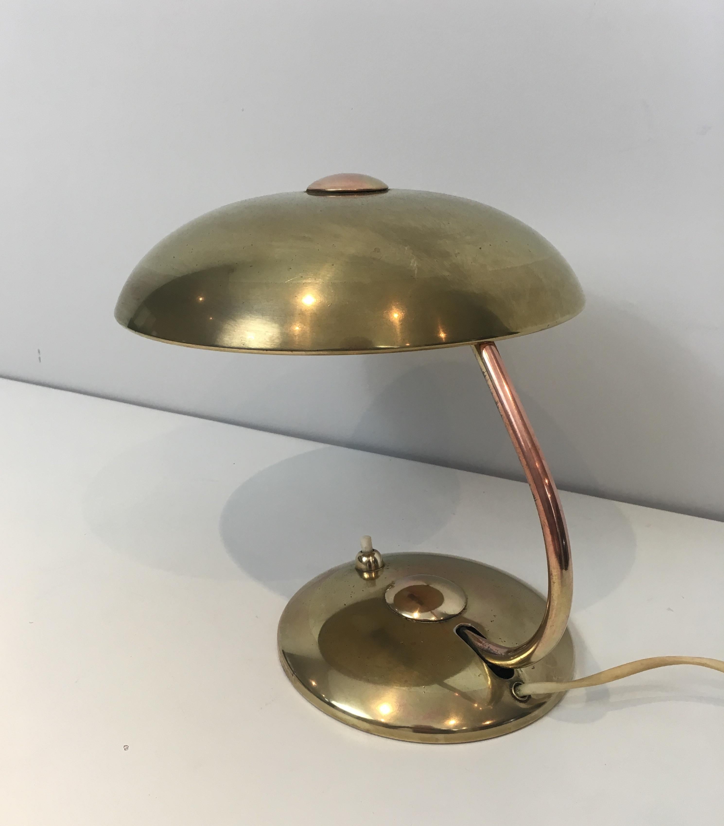 Mid-20th Century Interesting Small Brass Desk Table Lamp, circa 1930