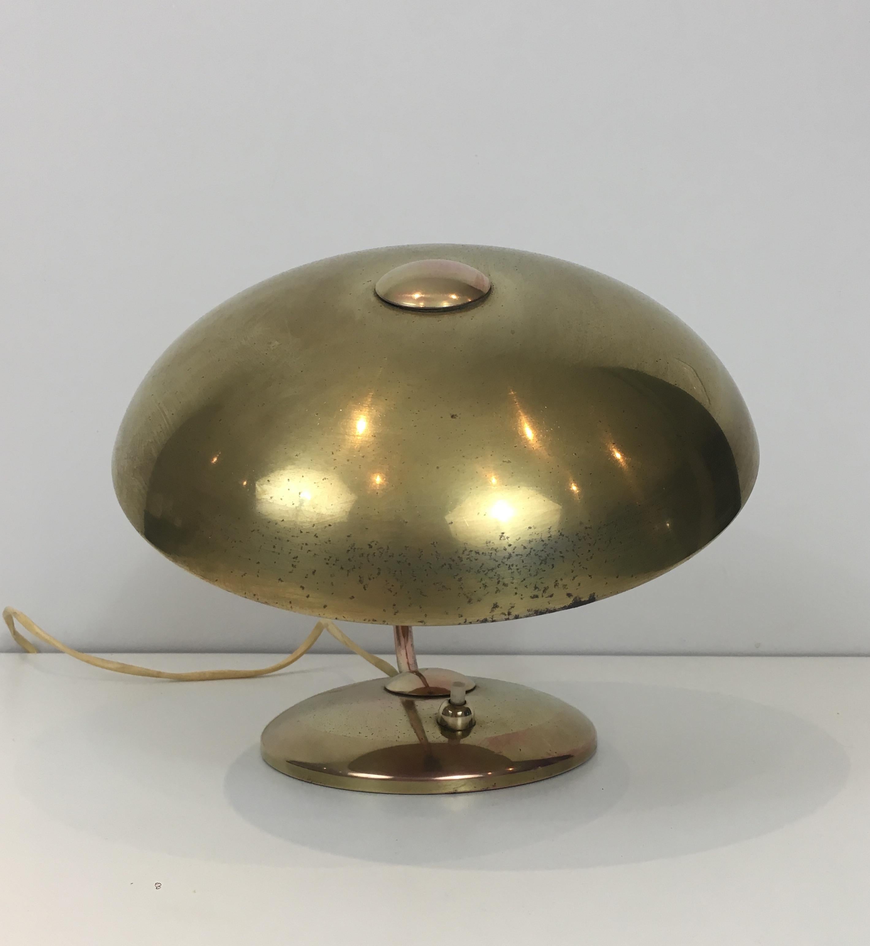Interesting Small Brass Desk Table Lamp, circa 1930 2