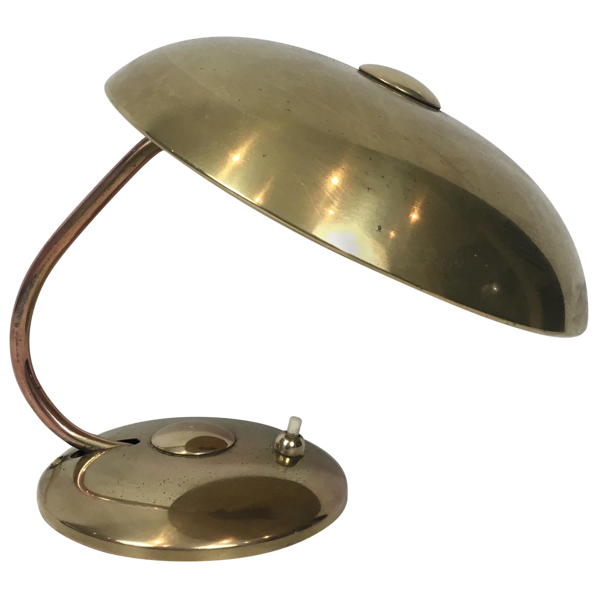 Interesting Small Brass Desk Table Lamp, circa 1930