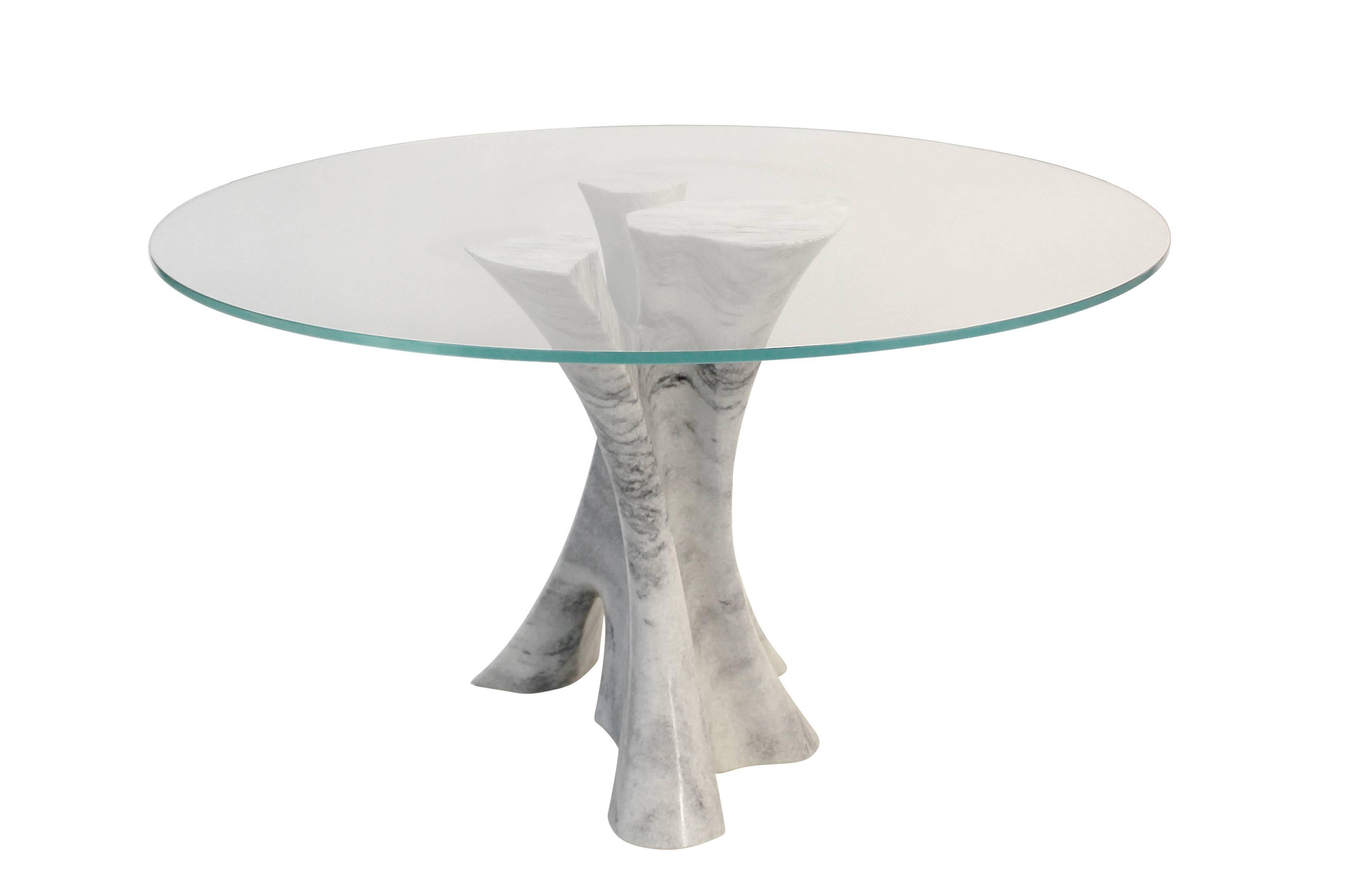 marble table with glass top