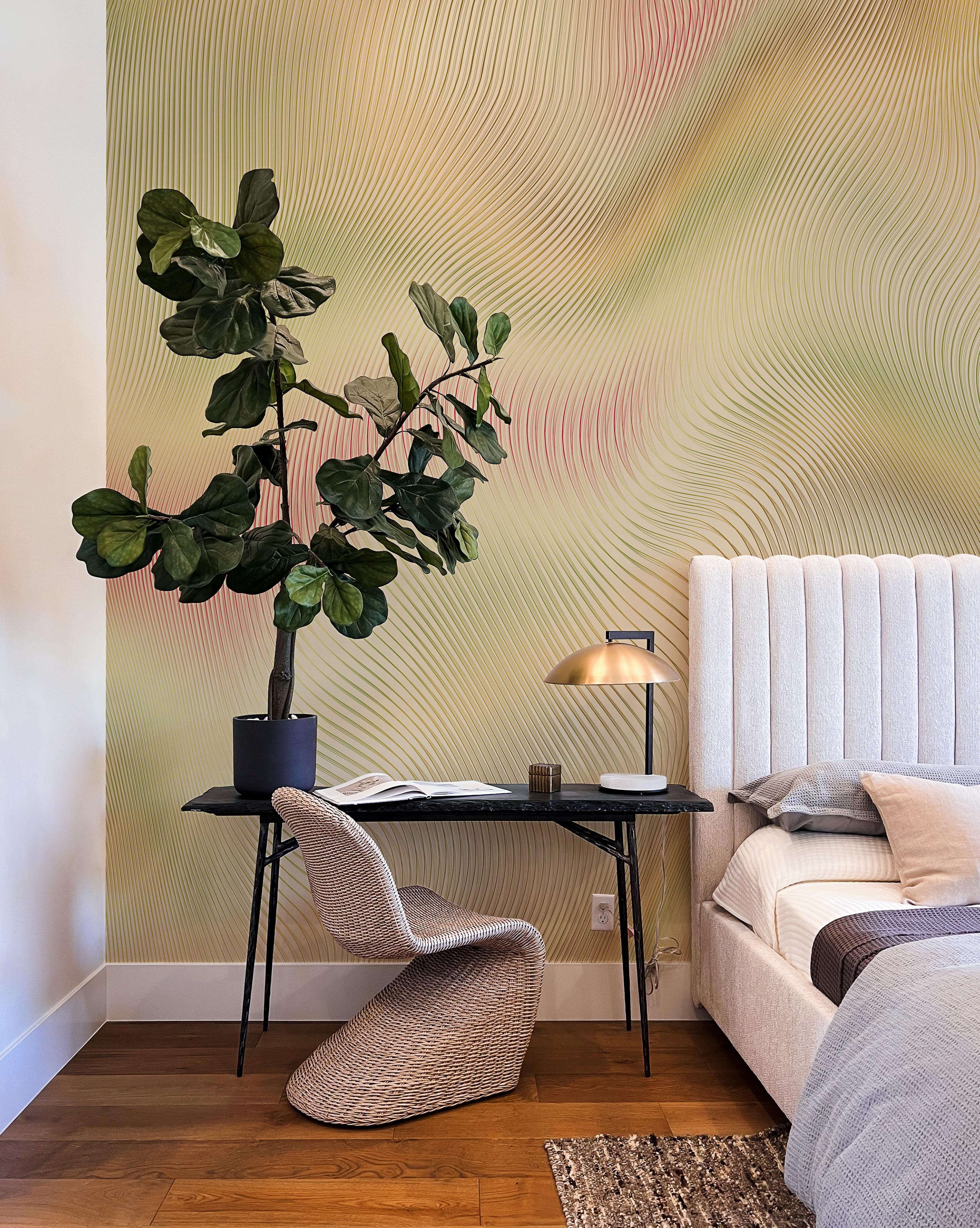 Interferenze Lime, Wallpaper, Visioni Collection du Studio Lievito Neuf - En vente à Firenze, IT