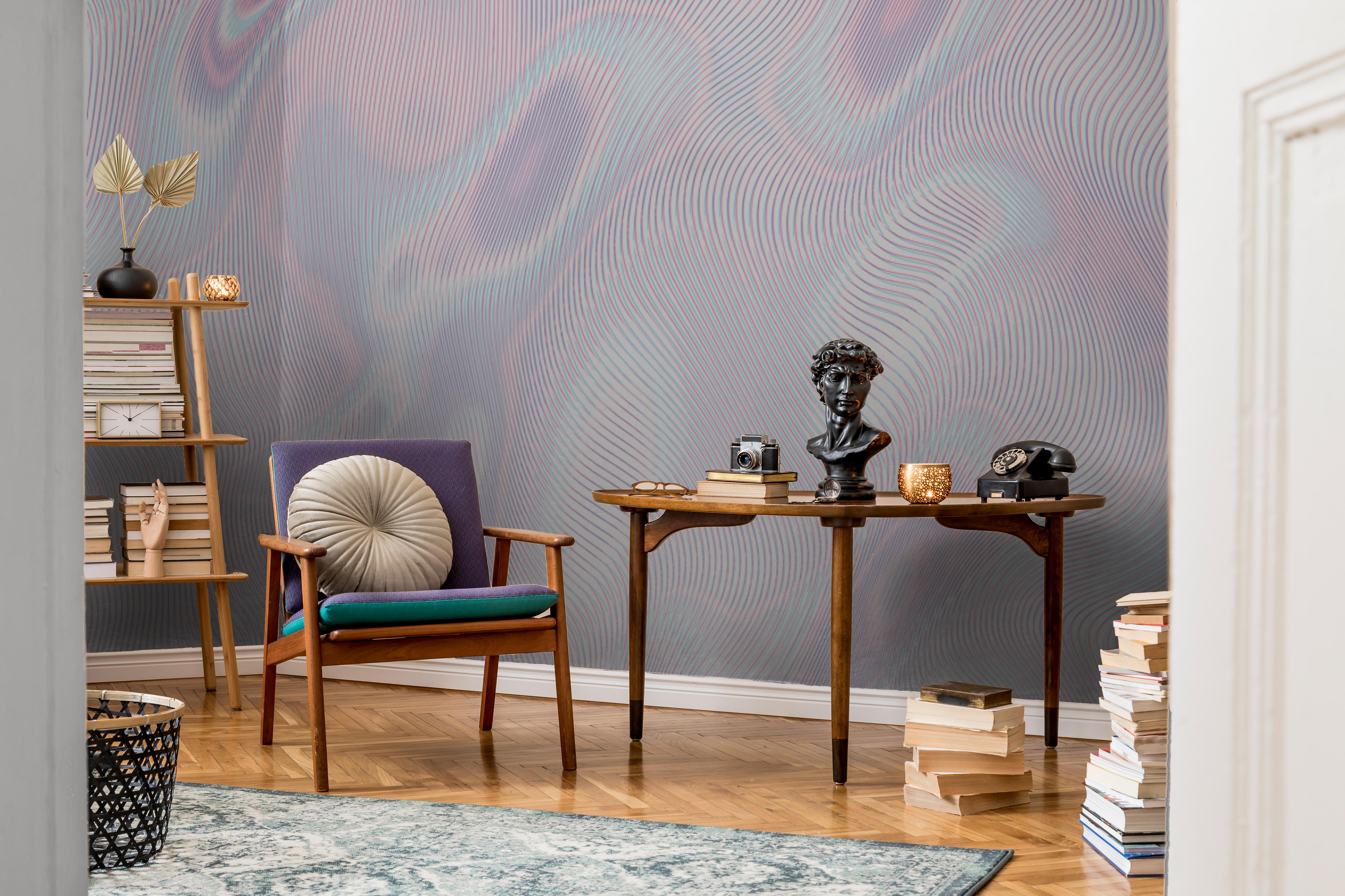 Interferenze Ultraviolette, Wallpaper, Visioni Collection by Studio Lievito In New Condition For Sale In Firenze, IT