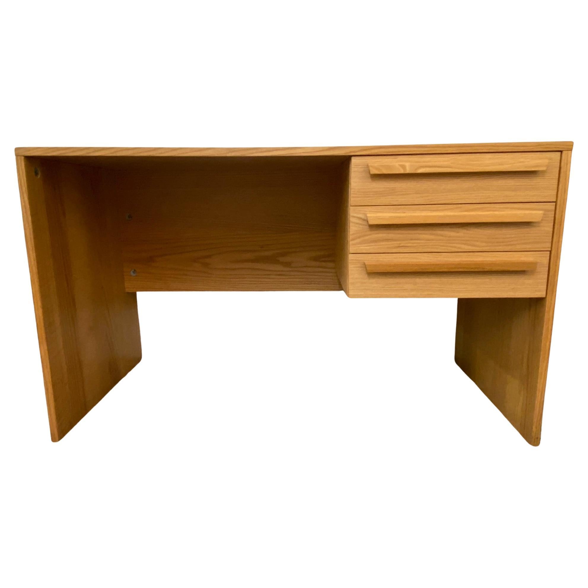 Interform Collection Danish Modern Golden Oak Desk For Sale