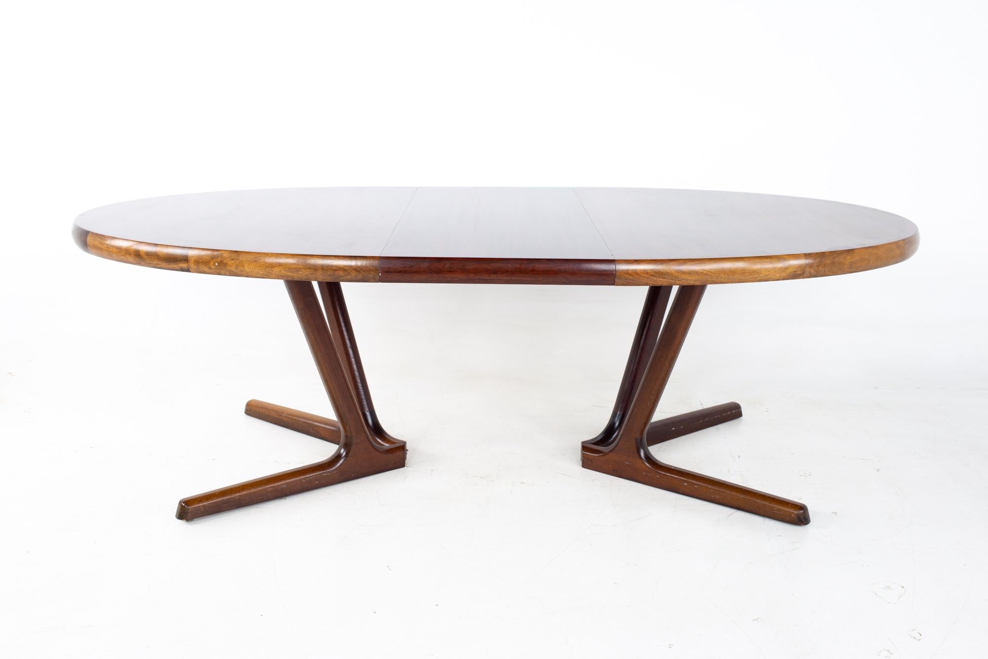 Interform Collection MCM Danish Rosewood 12 Person Expanding Oval Dining Table 2