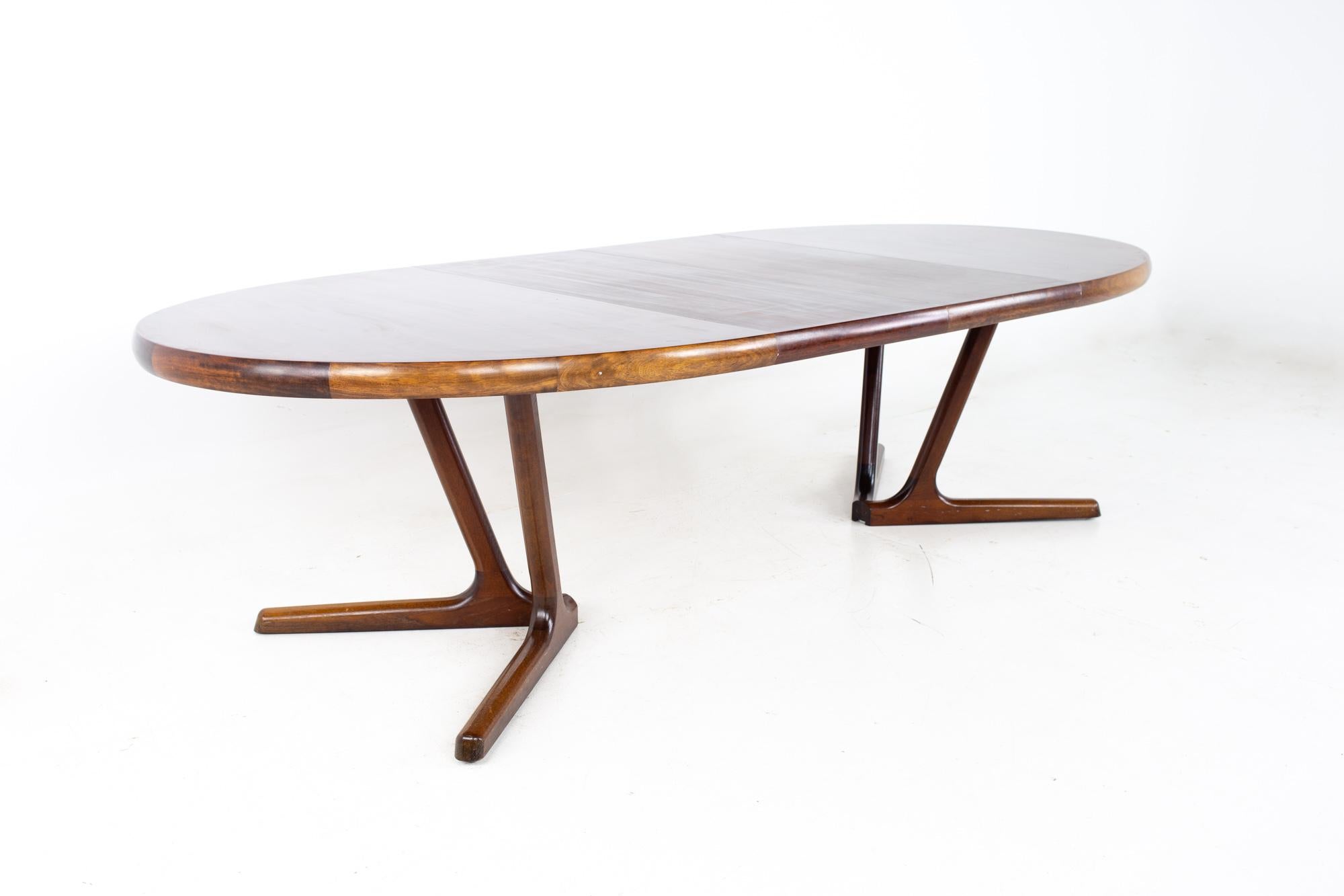 Interform Collection MCM Danish Rosewood 12 Person Expanding Oval Dining Table 5