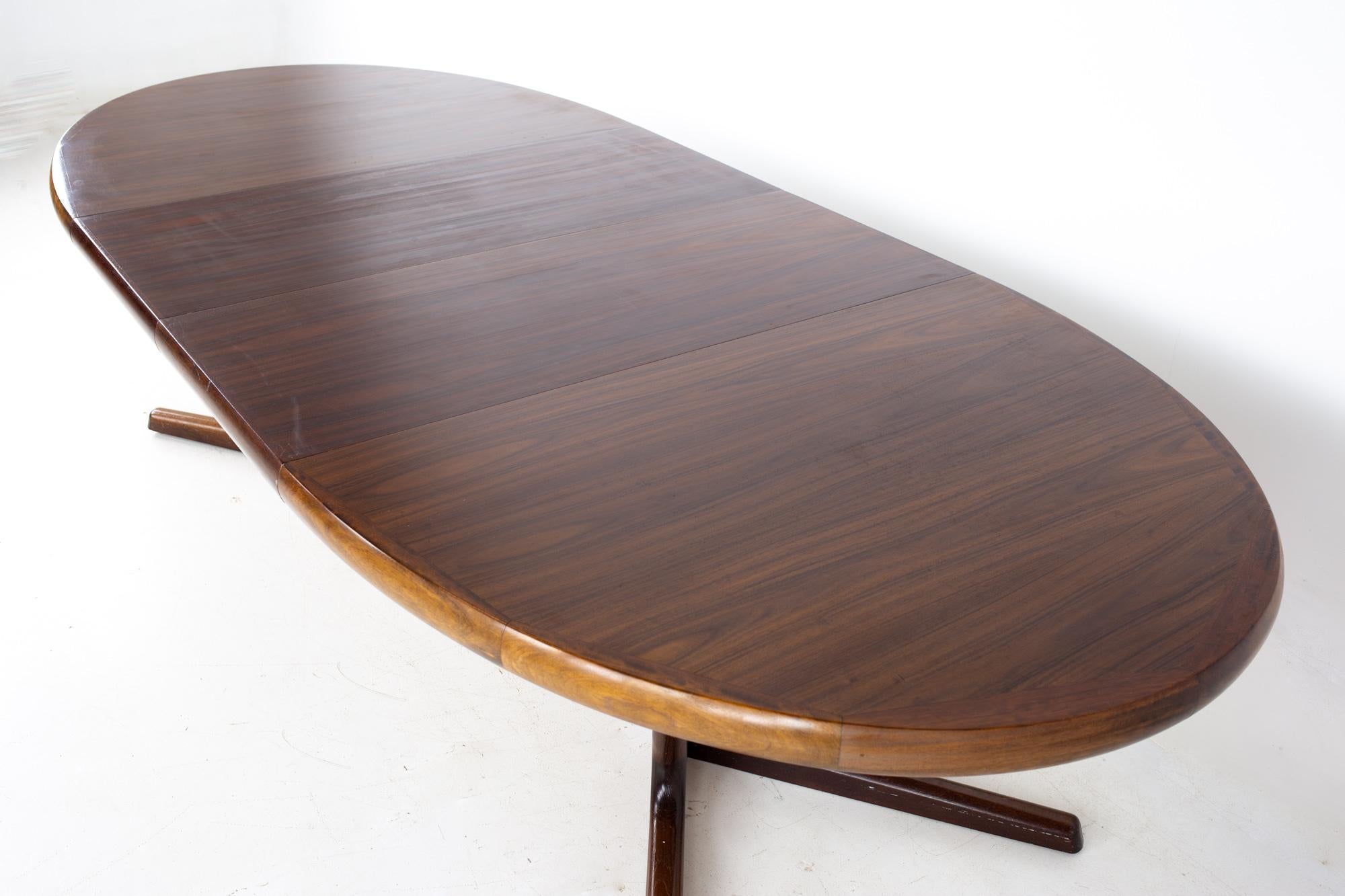 Interform Collection MCM Danish Rosewood 12 Person Expanding Oval Dining Table 7