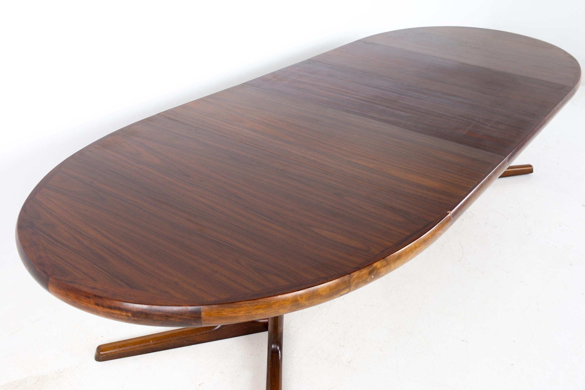 Interform Collection MCM Danish Rosewood 12 Person Expanding Oval Dining Table 10