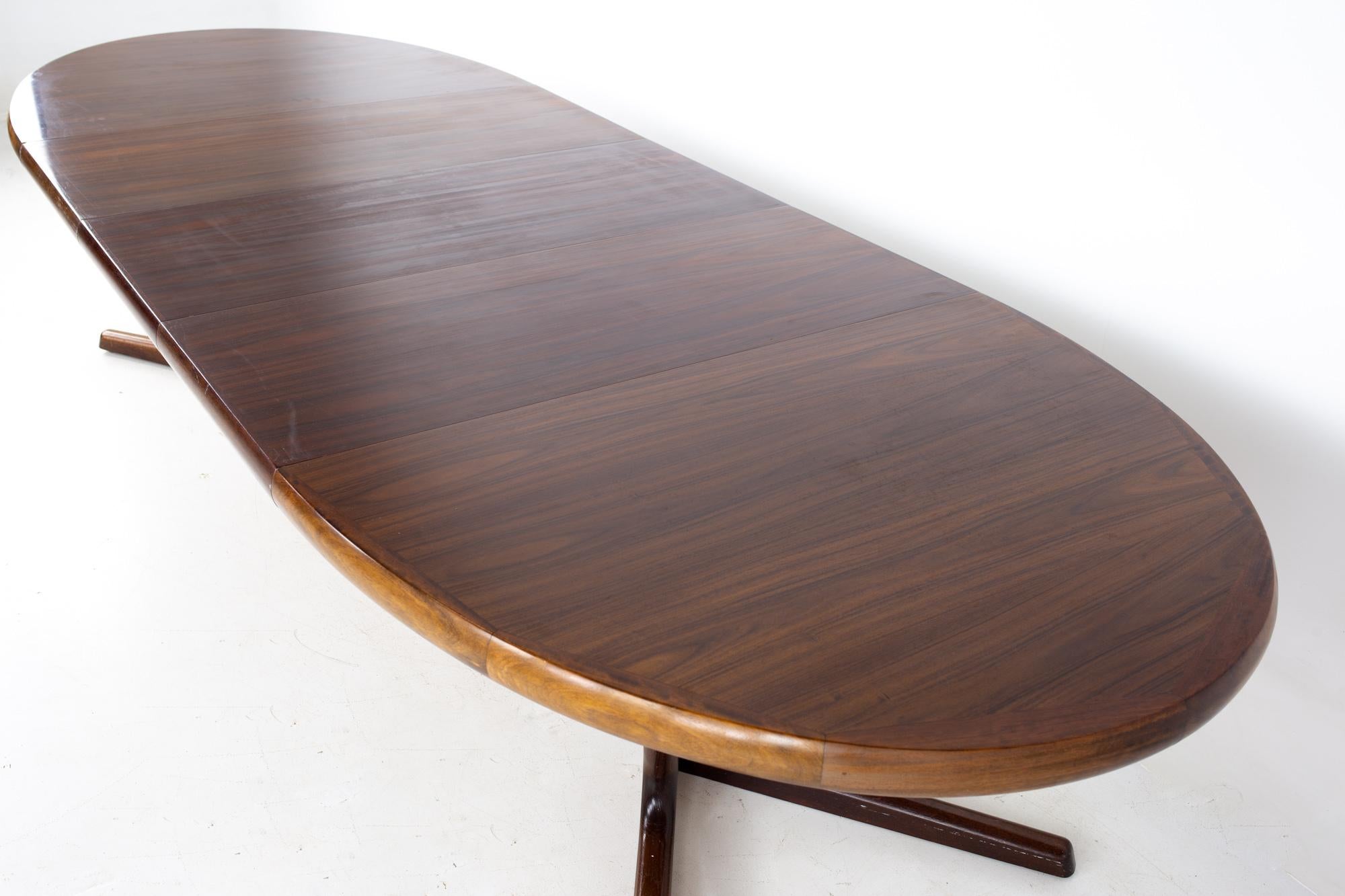 Interform Collection MCM Danish Rosewood 12 Person Expanding Oval Dining Table 11