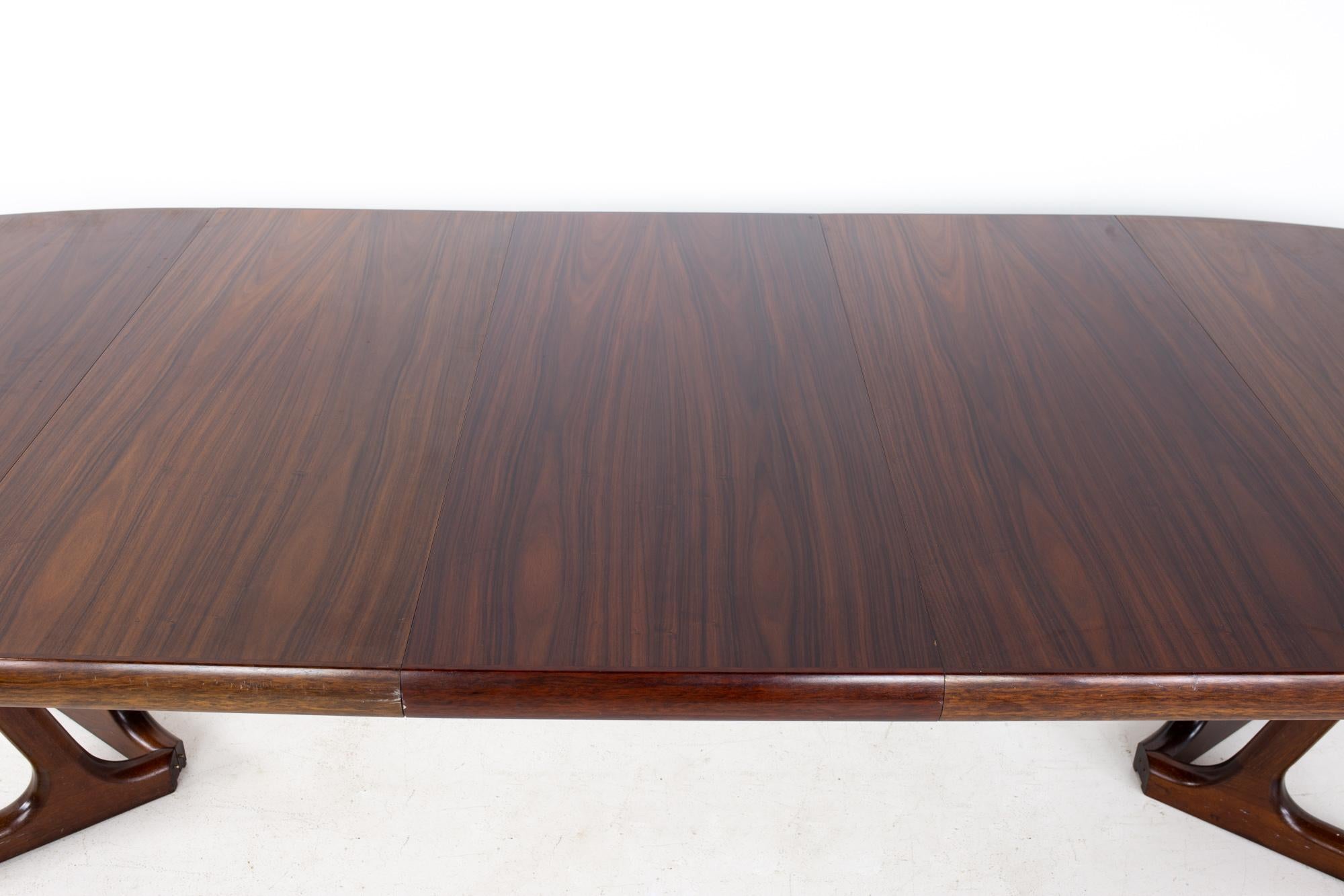 Interform Collection MCM Danish Rosewood 12 Person Expanding Oval Dining Table 12