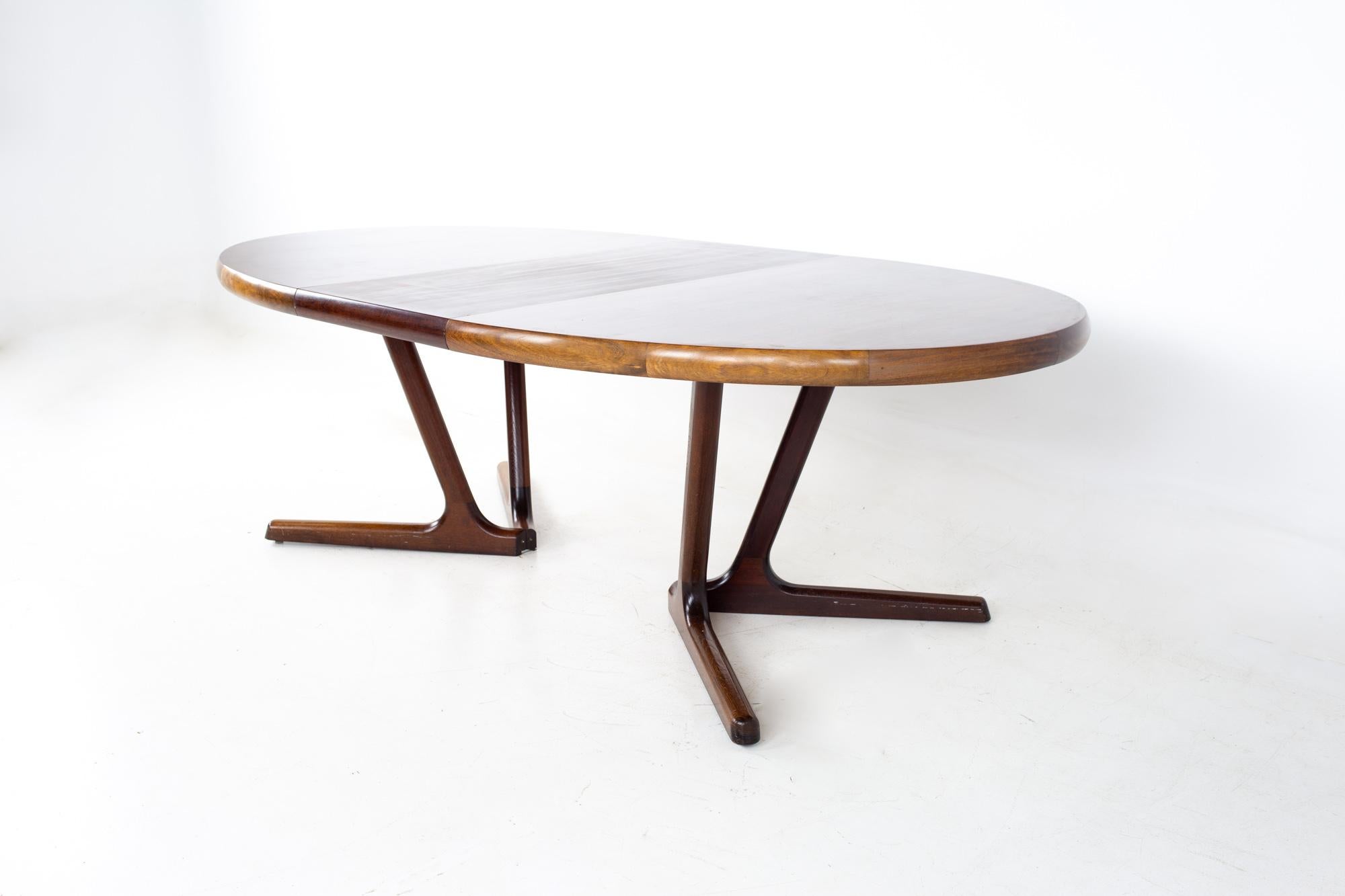 Interform Collection MCM Danish Rosewood 12 Person Expanding Oval Dining Table 1