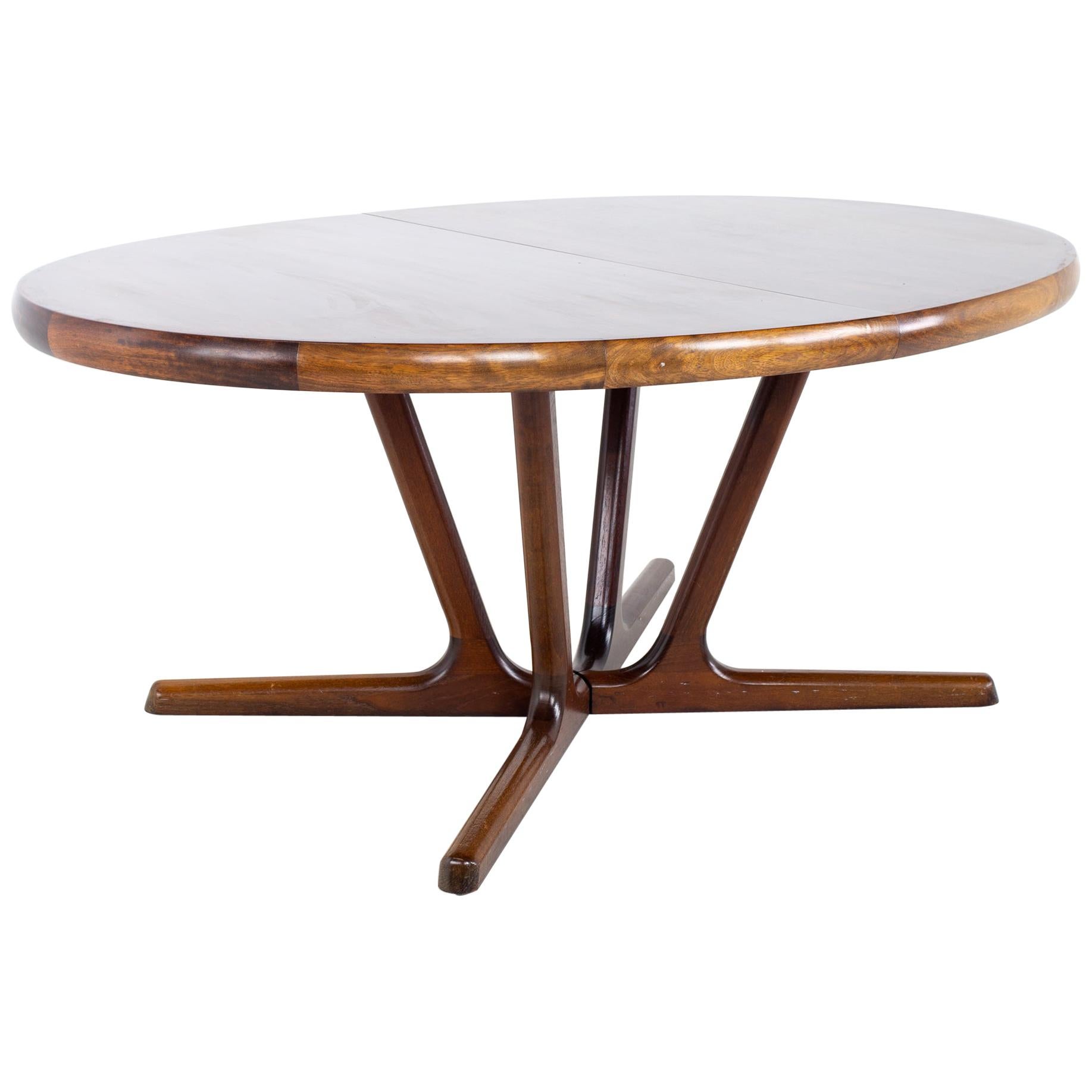 Interform Collection MCM Danish Rosewood 12 Person Expanding Oval Dining Table
