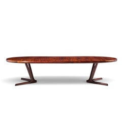 Interform Mid Century Rosewood Expanding Dining Table with 3 Leaves
