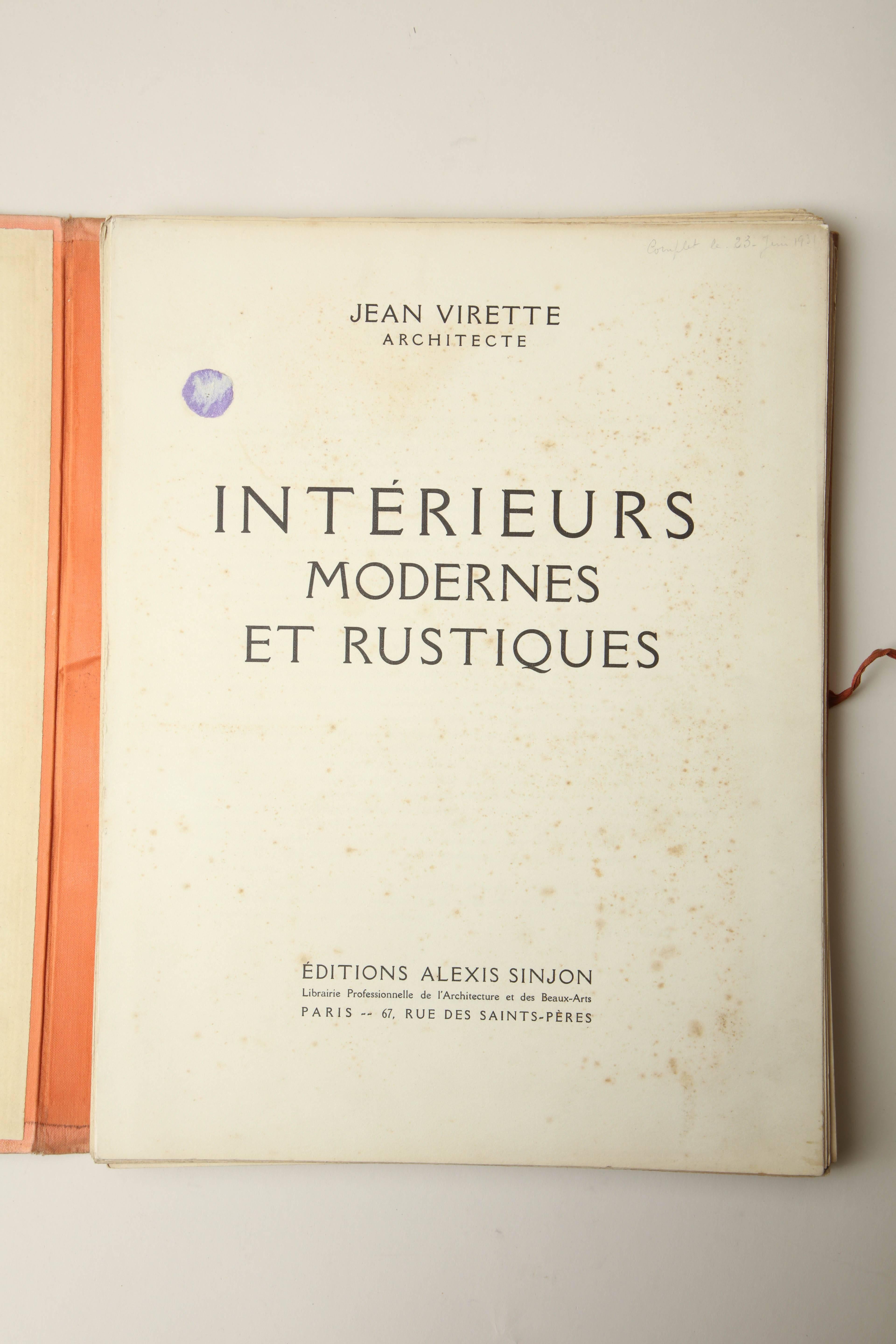 Interieurs Modernes and Rustiques by Jean Virette In Good Condition For Sale In New York, NY