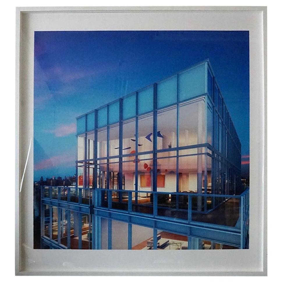 Interior Architectural Rendering of Richard Meier Building Lithograph XL Art