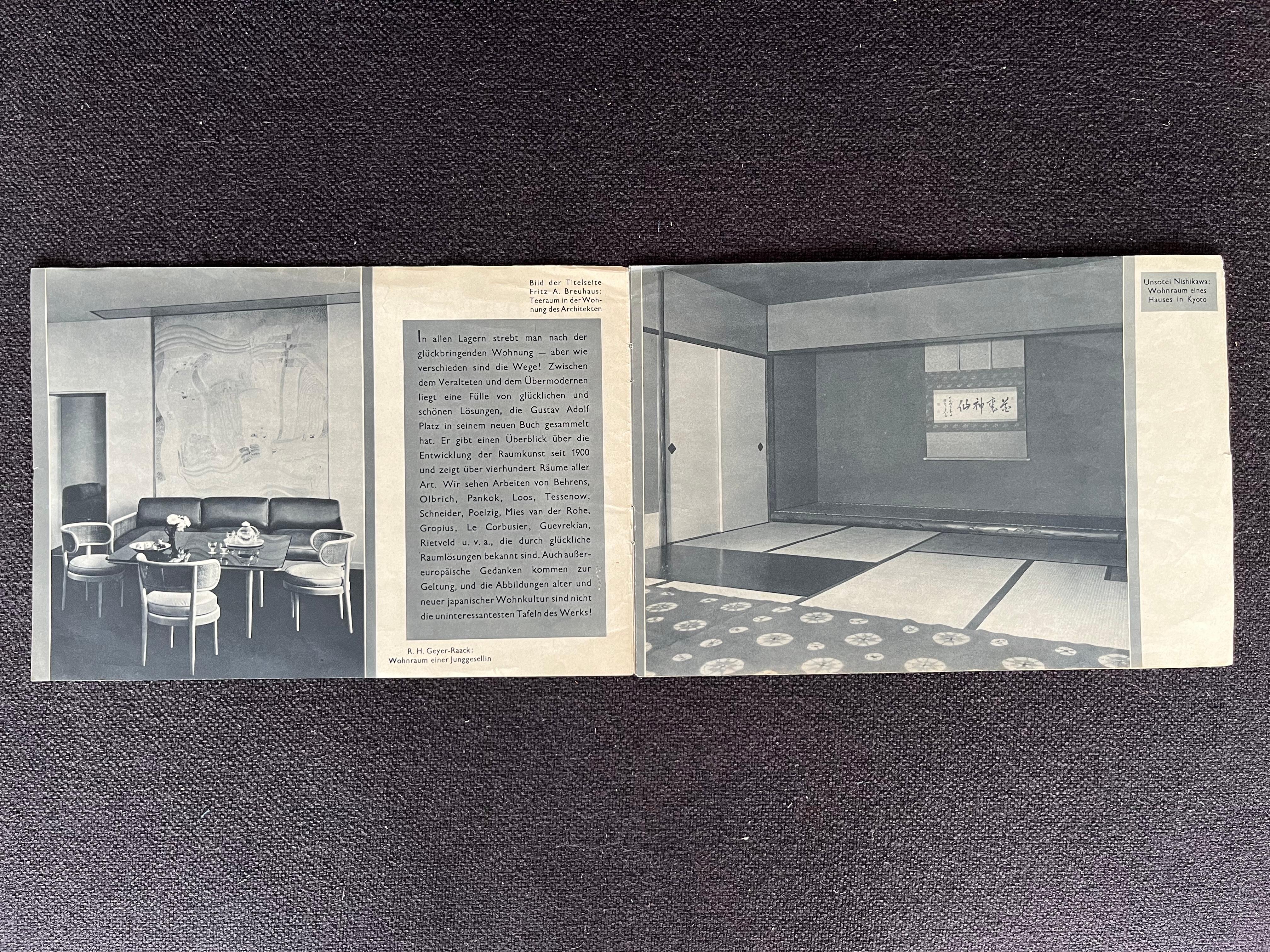 - 1930s.
- By Gustav Adolf Platz.
- 6 pages.
- Tugendhat, Mies van der Rohe, L.Moholy Nagy, Le Corbusier.
- for the condition see the pictures.
- jr.