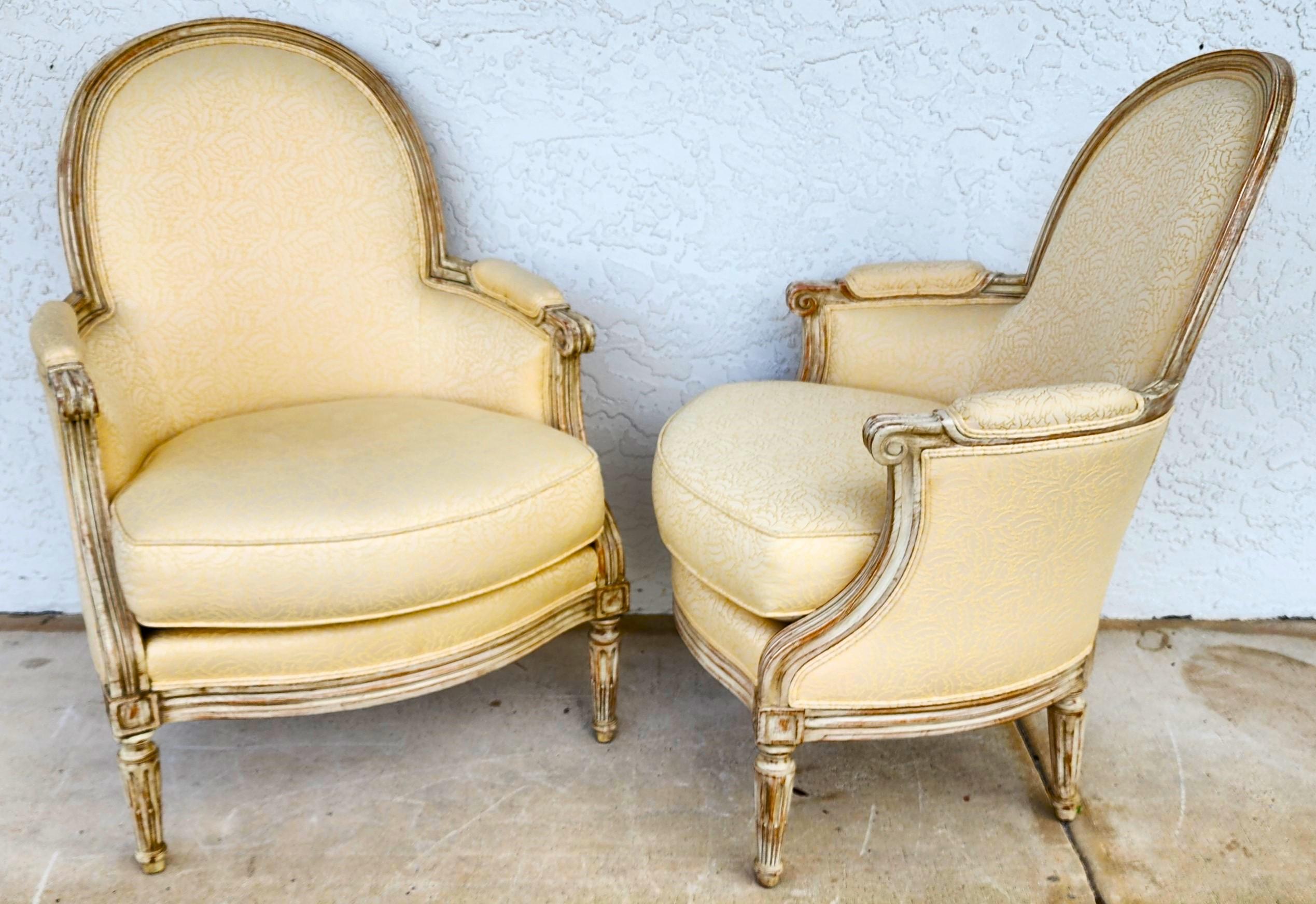 INTERIOR CRAFTS French Louis XVI Bergere Armchairs 9