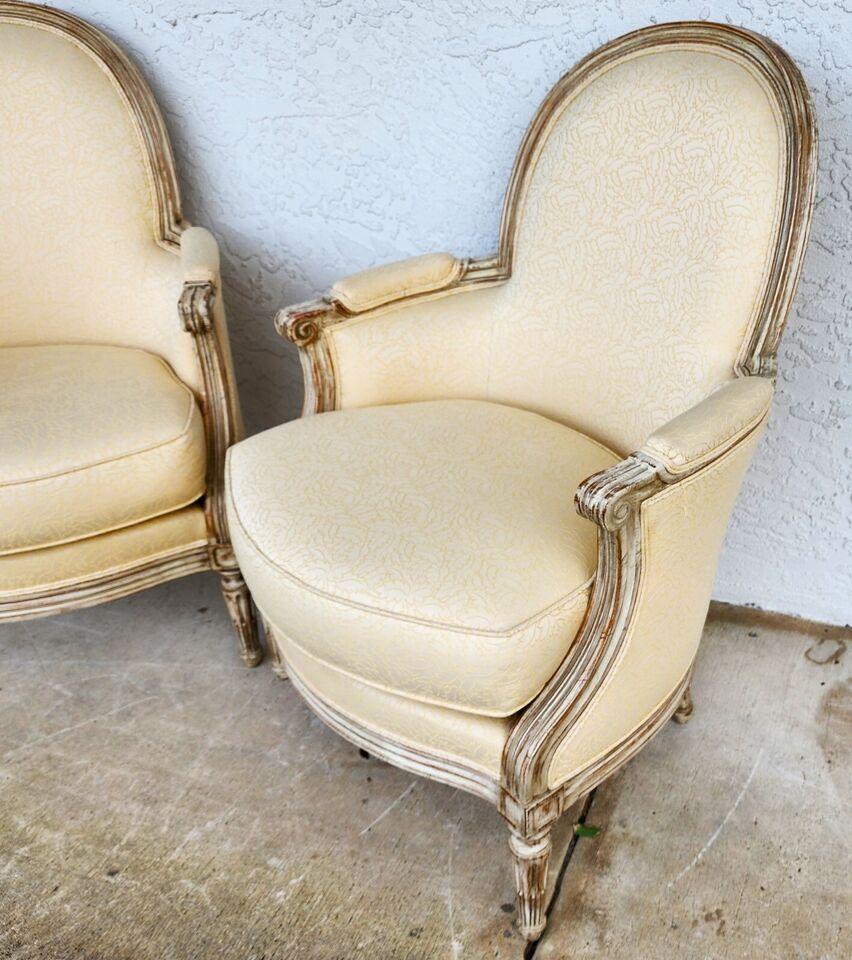 20th Century INTERIOR CRAFTS French Louis XVI Bergere Armchairs