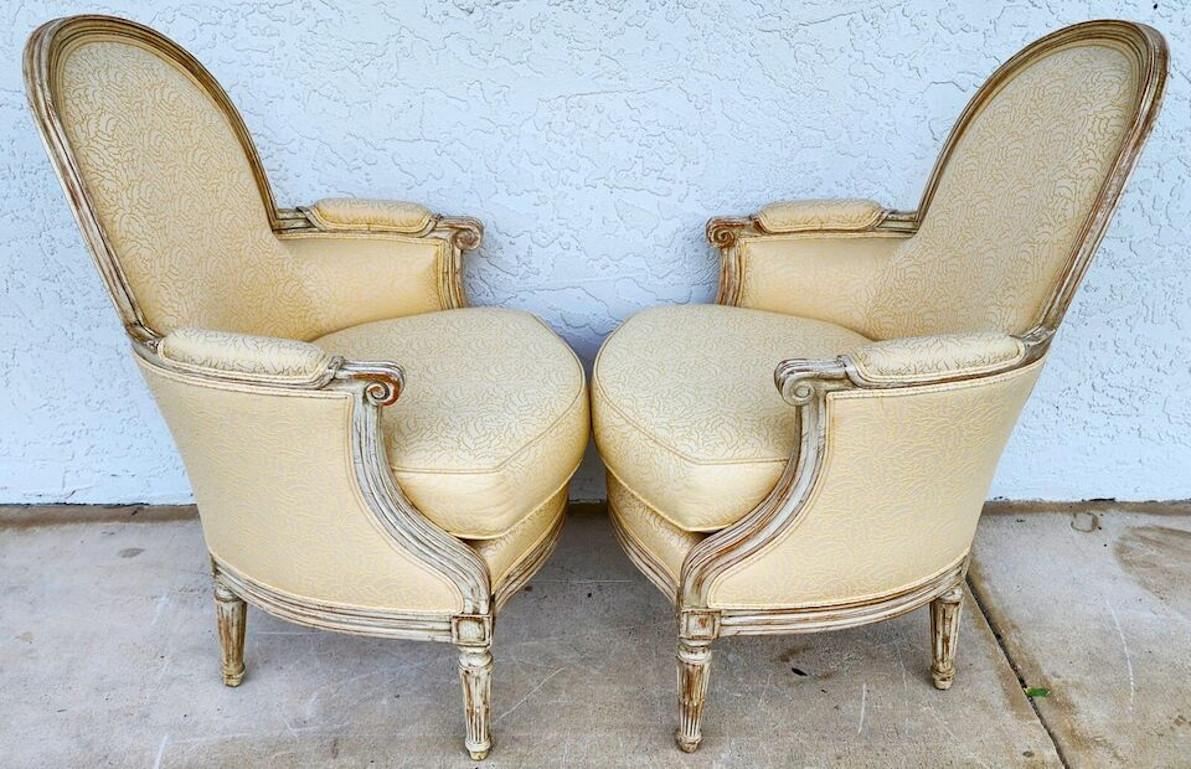Cotton INTERIOR CRAFTS French Louis XVI Bergere Armchairs